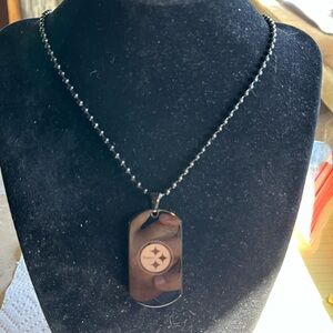 Men's Black and Silver Dog Tag Necklace